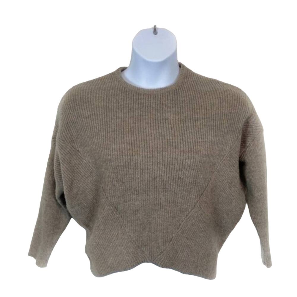 Oscar St. Sweater Dolman Sleeve Crop Cozy Tan Gold Pullover Retro Size Large 90s